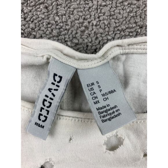 H&M Divided Skull T‎ Shirt Woman's Small White Rock And Roll Snakes Graphic T - Picture 3 of 9